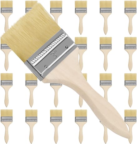 Dailygoods- Verfkwasten Set van 24 - Borstelkop 7,62 cm - Totale