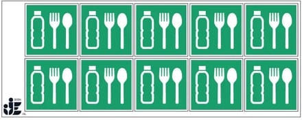 Noodrantsoen eten sticker - E074 | 5 x 5 cm - 10 stuks per vel