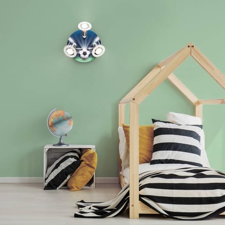 Elobra Plafondlamp Voetbal Arena, groen-blauw