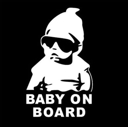 Jumada's Baby On Board Sticker - Autosticker Babysticker Auto - Wit Auto Sticker - 14x10cm