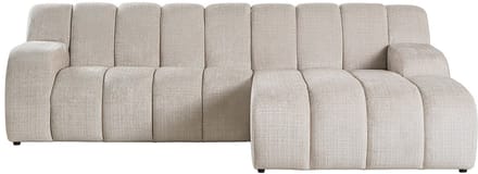 Vente-unique Hoekbank Links in Beige chenillestof - BELADON