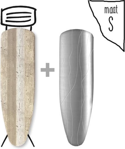 Leuke Strijkhoezen | Strijkhoes met een Stoom Molton - Steigerhout Bruin - maat S - complete set