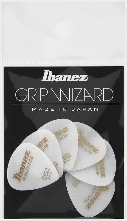 Ibanez PA16MRG-WH Rubber Grip Plectrums 0.8mm (White) - Plectrum set