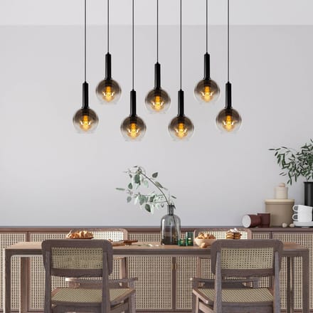 Lucide MARIUS - Hanglamp - 7xE27 - Zwart