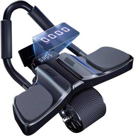 Ab Roller Wiel - Buikspierwiel Trainer - Core Training - Automatische Rebound - Met Elleboogondersteuning - Zwart