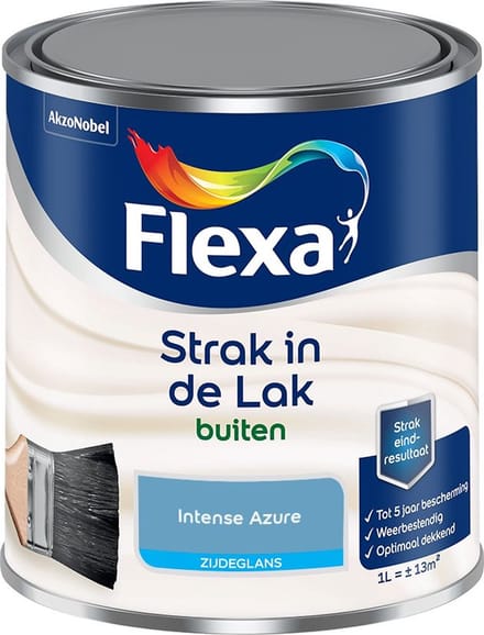 Flexa - Strak In De Lak Buitenlak Zijdeglans - Intense Azure - Mengverf - 1 L