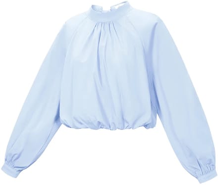 Blouse open rug blauw - Maat L