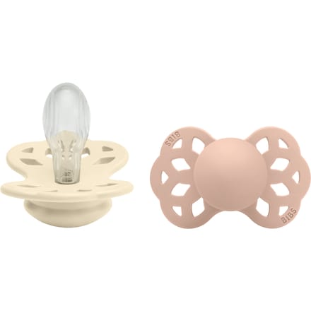 BIBS Infinity 2 Pack Silicone Symmetrical Size 2 Ivory/Blush 2 st