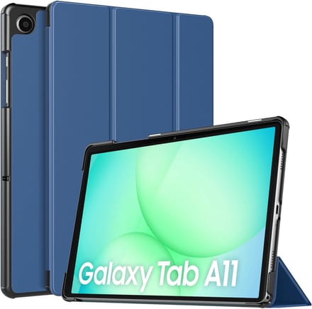 Hoes geschikt voor Samsung Galaxy Tab A11 - Arara Trifold Bookcase TabletHoes - Donkerblauw