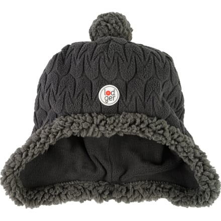 Kindermutsje winter zwart - 1-2 Jaar - fleece voering - met pompon