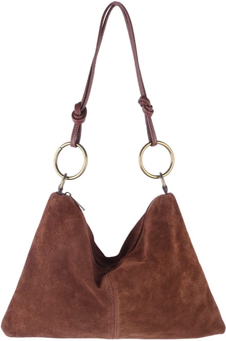 Giuliano lederen suede schoudertas Eveis - Made in Italy - Dames - Suede - Bruin