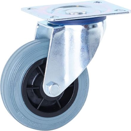 Meso Zwenkwiel rubber 80mm - 60kg draagvermogen
