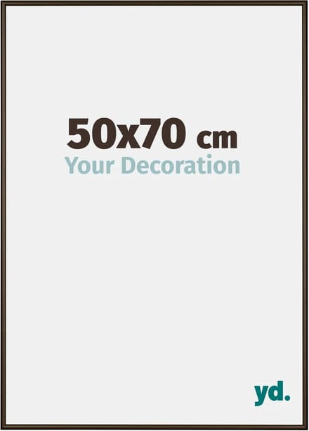 Your Decoration - Fotolijst 50x70 cm - Aluminium - Walnoot Structuur - New York