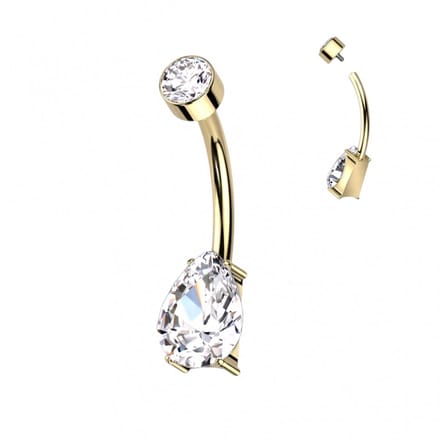 Piercing titanium drop goud - LMPiercings