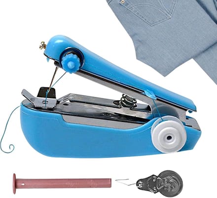 Handheld Naaimachine - Mini Naaimachine - Kleding Repareren - Hittebestendig Metaal - 12 cm Lengte - Blauw