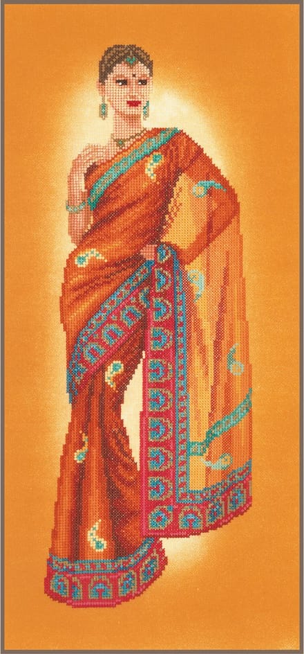Lanarte - Telpakket kit - Indiase dame in oranje sari - PN-0145758