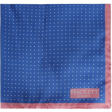 Hackett London Bedrukte Quad Heren Blauw/Roze Hank Zakdoeken