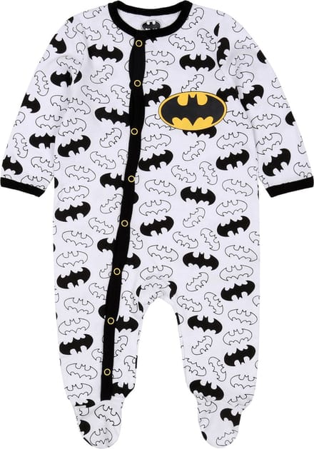 BATMAN wit met zwarte baby romper/spacifier