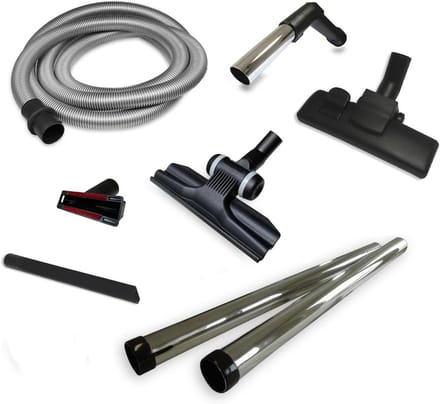 Stofzuiger Accessoires Set - Zuigslang en Mondstukken - Effectief Schoonmaken - Complete Kit - 2 Meter Slang - Chroom