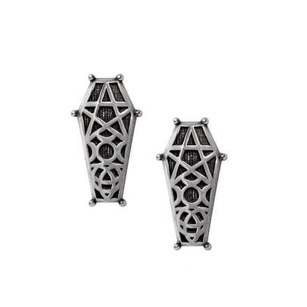Alchemy - Hex Coffin Stud oorbellen - Zilverkleurig