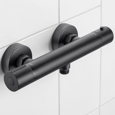 Auralum max Thermostatische Douchekraan - Hartafstand 150 mm - CoolTouch - Incl. koppelingen - Zwart