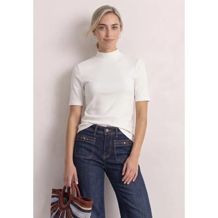 Shirt met col in ribbelpatroon