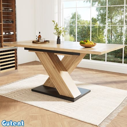 Gutent Uitschuifbare eettafel-119-158,5×80 cm-Houten eettafel