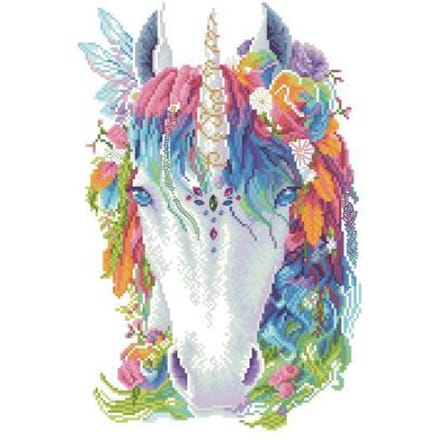 DIAMOND DOTZ Mystic Unicorn - Diamond Painting - 14.681 Dotz - 51x41 cm