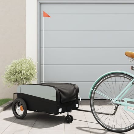 vidaXL - Fietstrailer - 30 - kg - ijzer - zwart