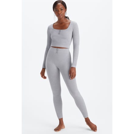 Fabletics Cable Knit 7/8 Classic Grey Heather/gravity Grey Taglia: L Short | Leggings Outlet | Donna | Grigio