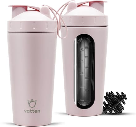 Vatten® Premium RVS Shakebeker - 700 ml - Lichtroze - Eiwitshaker - Proteïne Shaker - Smoothie Beker