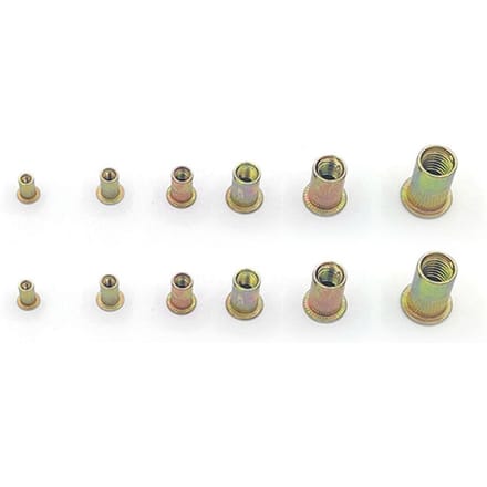 300 Stuks Klinkmoer Metrisch Keizerlijk Combinatieset Kleur Verzinkt Koolstofstaal M3‑M8