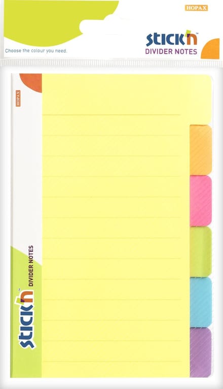 Stick'n Tabbladen - Sticky Notes - Bladwijzer - Gelinieerd - 6 Neon Kleuren - 60 Tabs