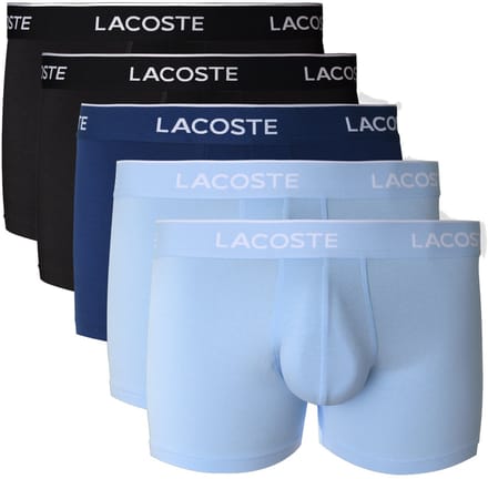 Lacoste Heren Boxershorts Trunks 5-Pack Lichtblauw/Blauw/Navy Blauw - Maat L