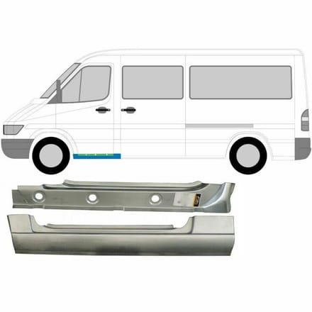 Binnen + buiten reparatiepaneel voor dorpel voor Mercedes Sprinter 1995-2006