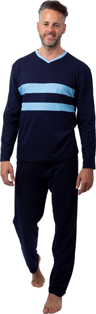 Amantes Pyjama Heren Navy Blauw - V Hals - Maat L