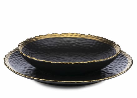 HowHomely KATI - Bordje - Zwart - Goud - Keramiek