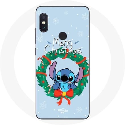 Coque pour Xiaomi Redmi Note 5 Pro Stitch neige joyeux Noël bleu