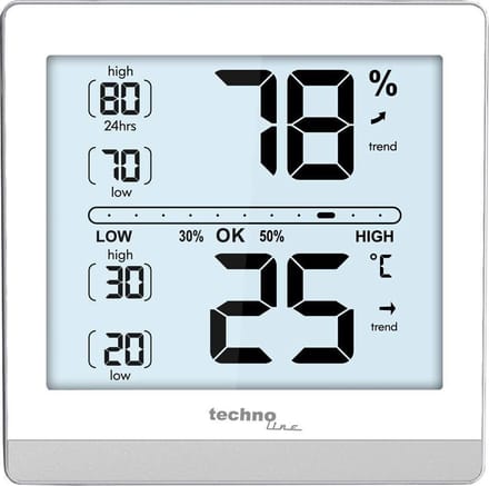Technoline thermometer - WS 9470 - 118x118x24mm - wit/zilver - TL-WS9470