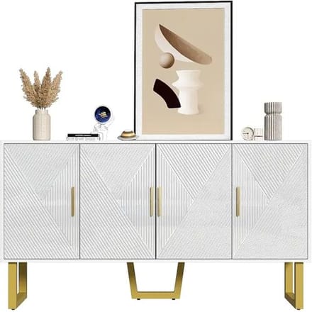 ModernLuxe Modern dressoir - 4 deuren met verstelbare planken - Wit