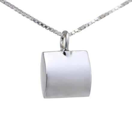 Ashanger zilver, model Vierkant. Met collier.