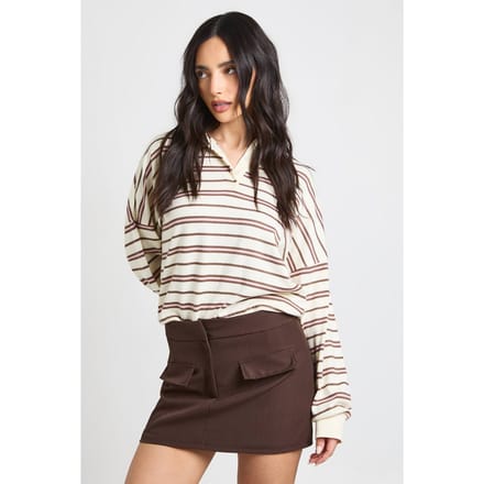 boohoo Dames Gemêleerde Skort Met Zakdetail | Dark Chocolate | Maat: 8