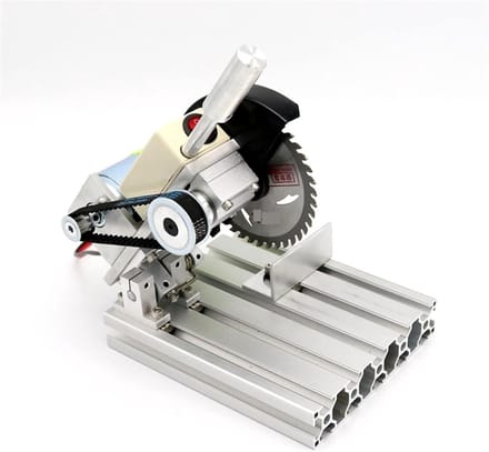 Mini Tafelzaag - Precisie Snijmachine - Modelbouw Zagen - Aluminium Constructie - 180 mm breed - Zilver