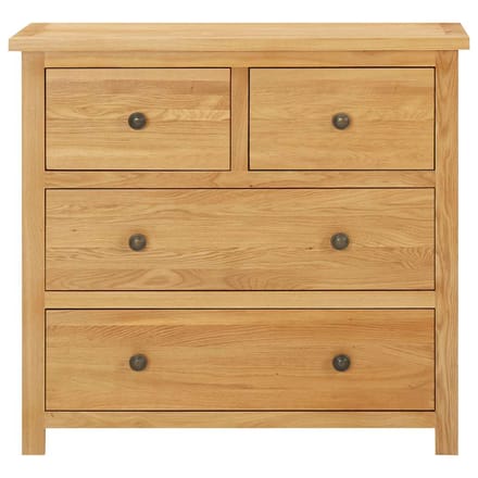 vidaXL - Ladekast - 80x33,5x75 - cm - massief - eikenhout
