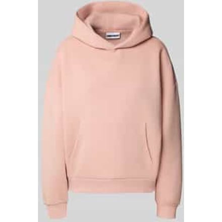 Hoodie met labelstitching en kangoeroezak