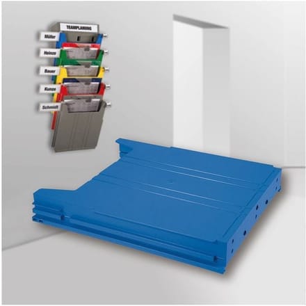 Legbord Eichner Big, voor wand-sorteerder, vulhoogte 34 mm, B 262 x D 42 x H 302 mm, blauw