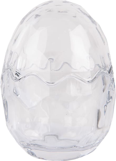 Clayre & Eef Glazen potje Ei Ø 9x12 cm Transparant Glas