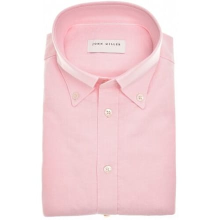 John Miller Overhemd Organic Cotton Oxford Button-Down Slim Casual Roze / male