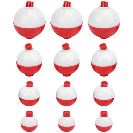 12 stuks Visdobbers Set Hard ABS Snap-On Drijvers Rood Wit Ronde Visdobbers Dobbers white