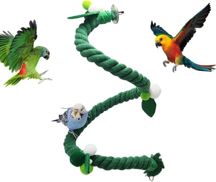 Vogel Klimtouw - Vogel Speelgoed - Volière Verrijking - Flexibel Ontwerp - 100 cm Lengte - Groen